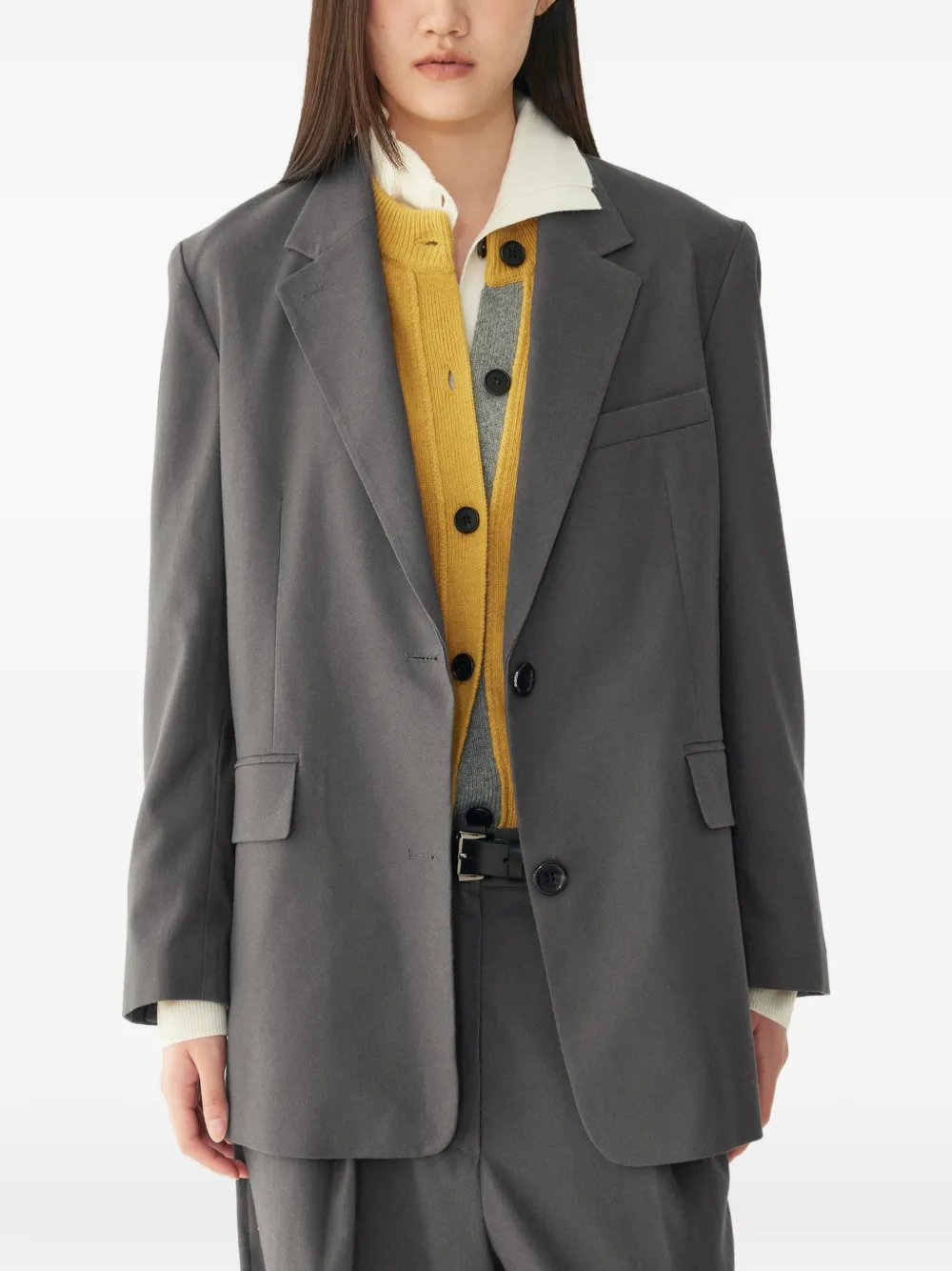 TOMBOY notched-lapels single-breasted blazer Grijs
