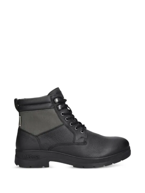 Barbour Eslington grain-leather lace-up boots