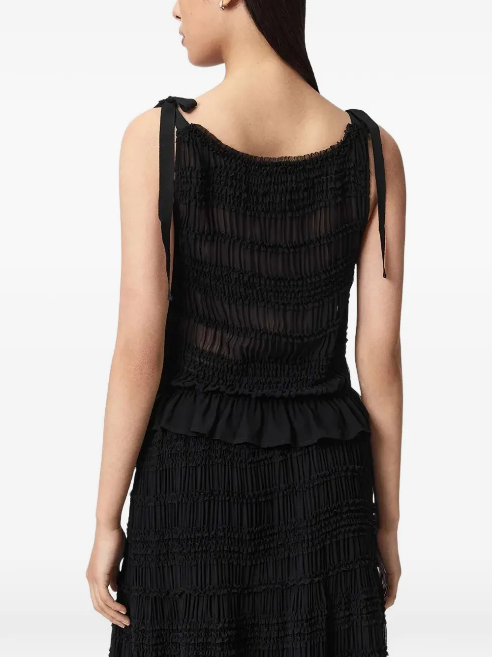 AllSaints Gelaagde top met ruches Zwart