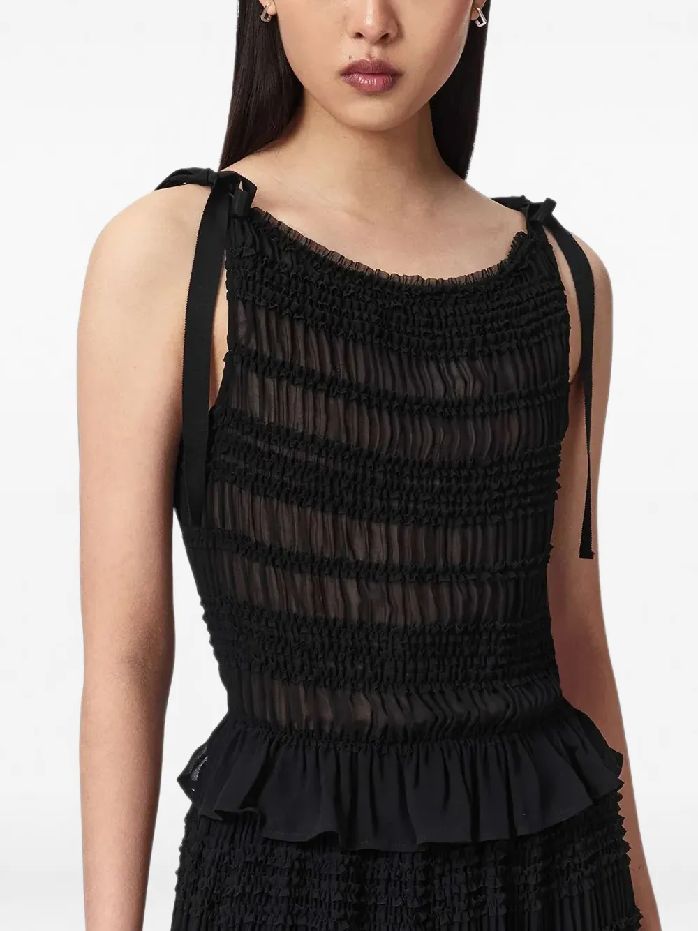AllSaints Gelaagde top met ruches Zwart