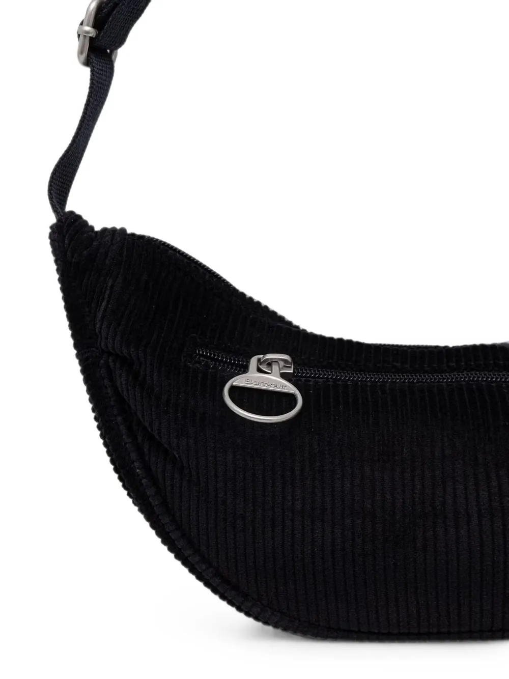 Barbour Mia ribfluwelen gewelfde mini-crossbodytas Zwart
