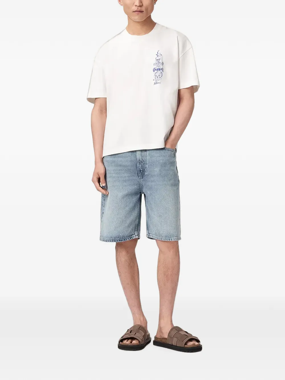 AllSaints Ignis T-shirt met grafische print Wit