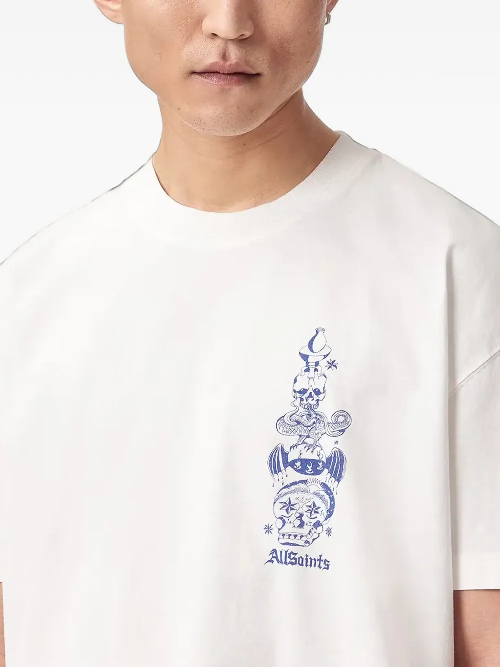 AllSaints Ignis T-shirt met grafische print Wit