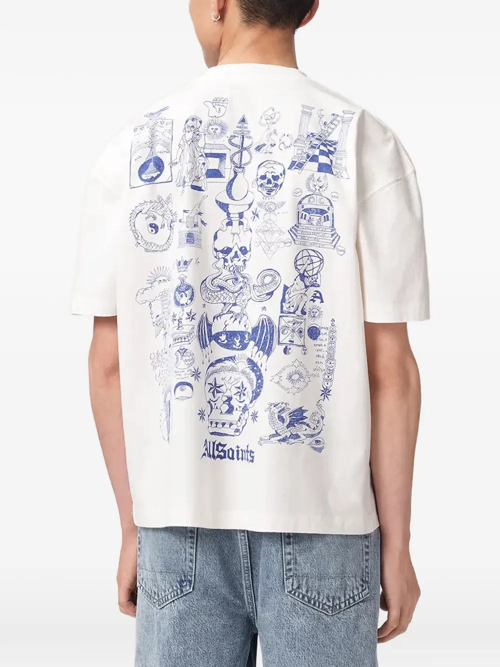 AllSaints Ignis T-shirt met grafische print Wit