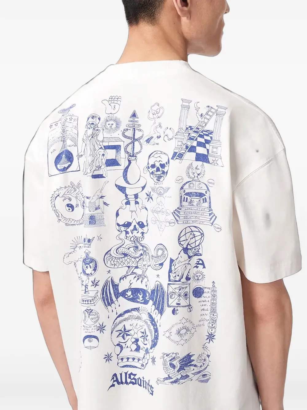 AllSaints Ignis T-shirt met grafische print Wit