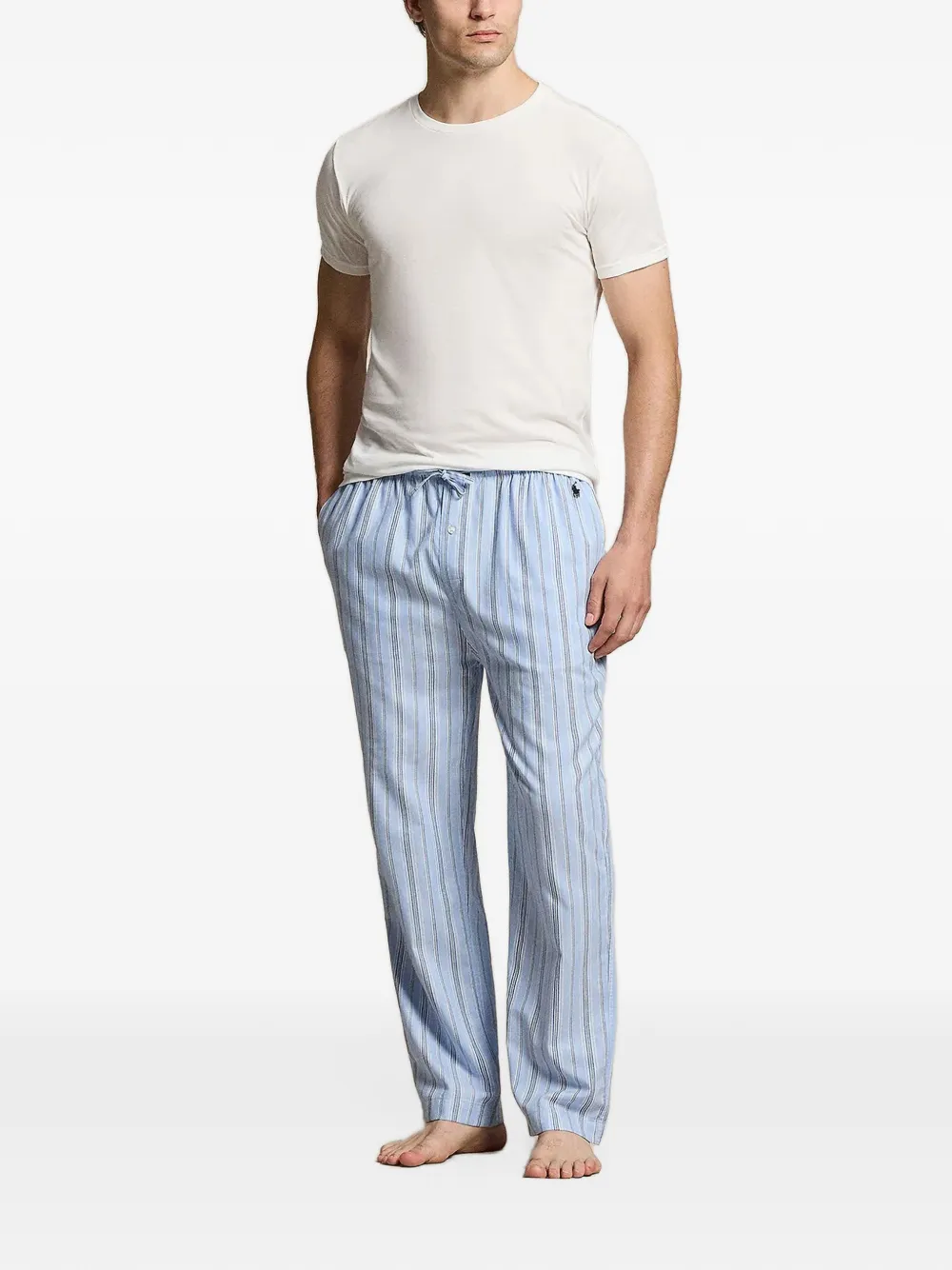 Polo Ralph Lauren Polo Bear striped cotton pyjama trousers Blauw