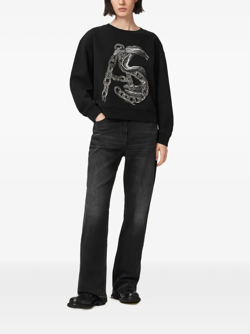 AllSaints Sweater verfraaid met pailletten Zwart