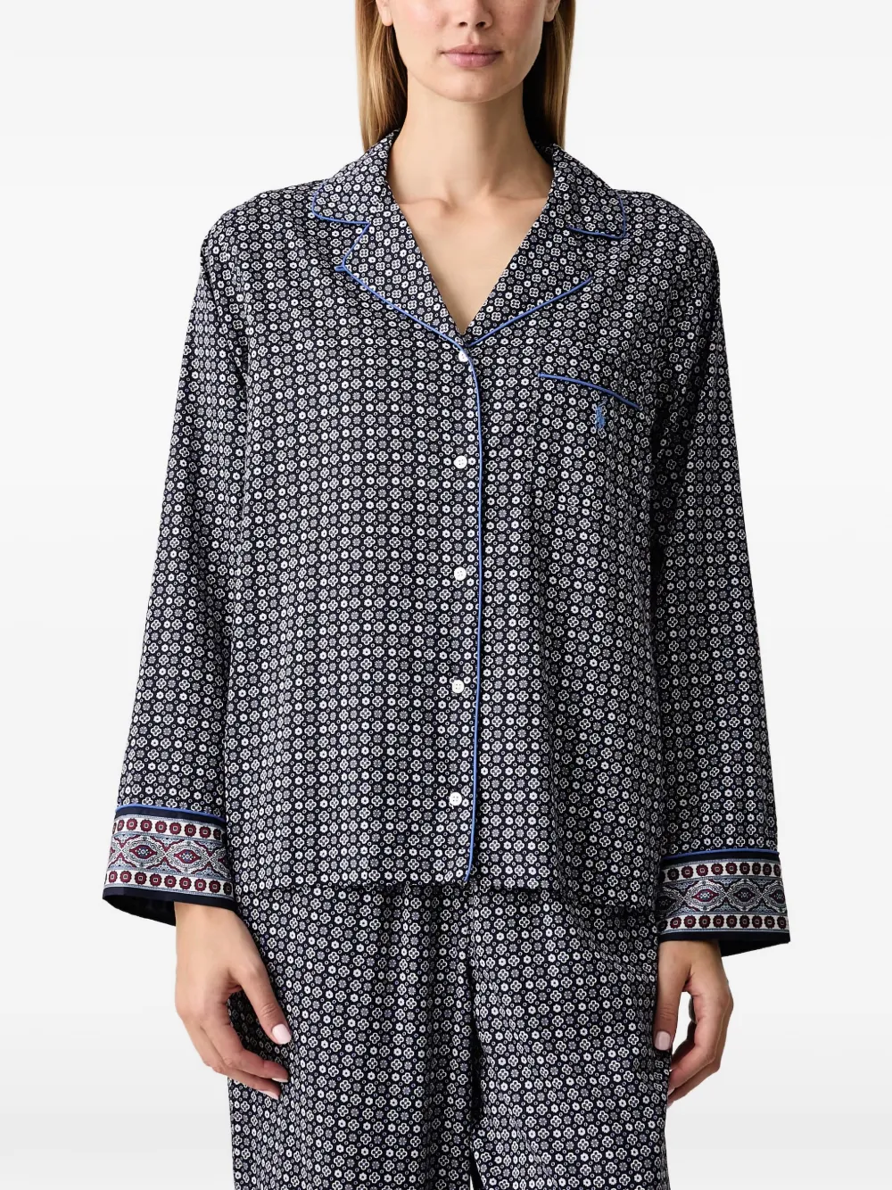 Polo Ralph Lauren Pyjama met geometrische print en biesdetail Blauw