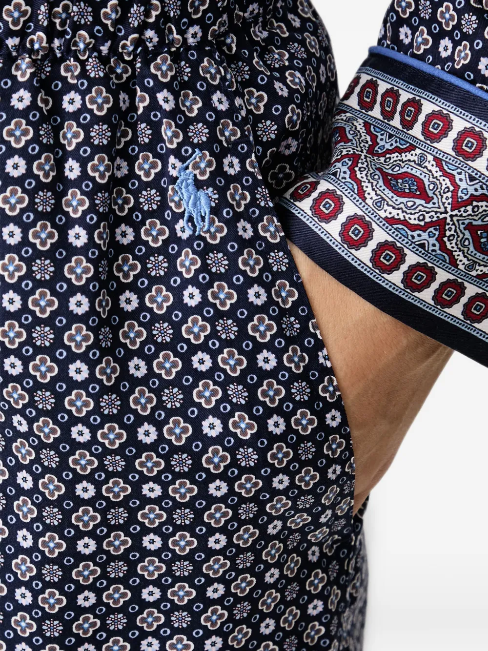 Polo Ralph Lauren Pyjama met geometrische print en biesdetail Blauw