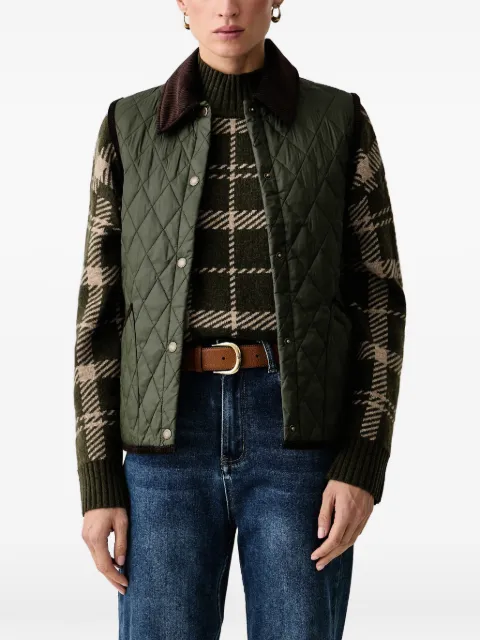 Barbour chaleco Darwen con capitonado de rombos y cuello de pana