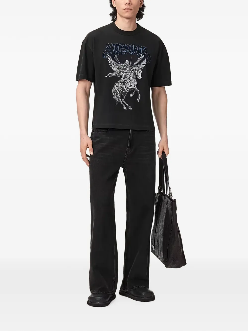 AllSaints T-shirt met grafische print Zwart