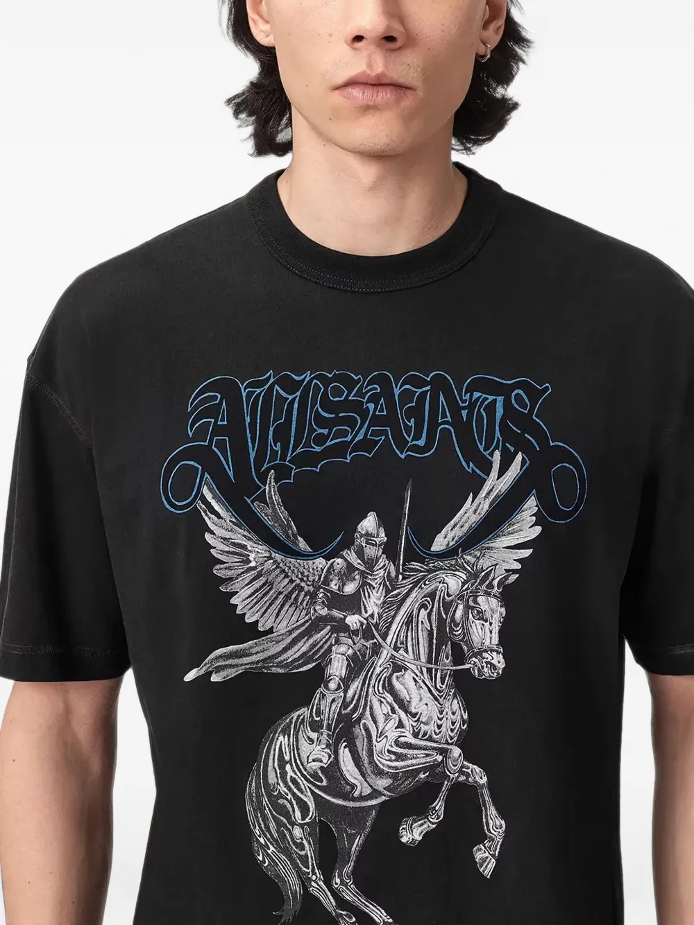AllSaints T-shirt met grafische print Zwart