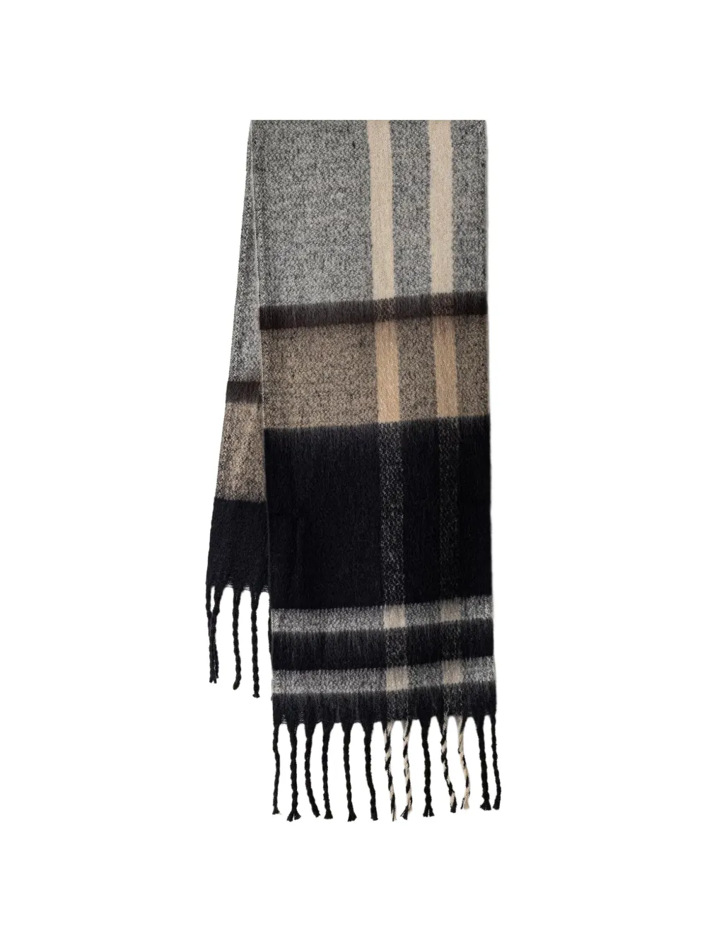 Barbour Isla tartan boucle scarf - Nero