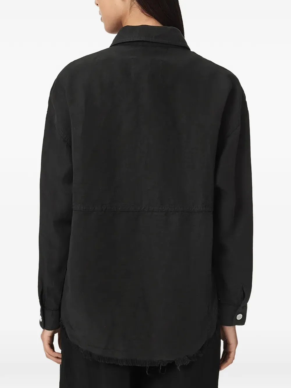AllSaints Blouse met gerafelde zoom Zwart