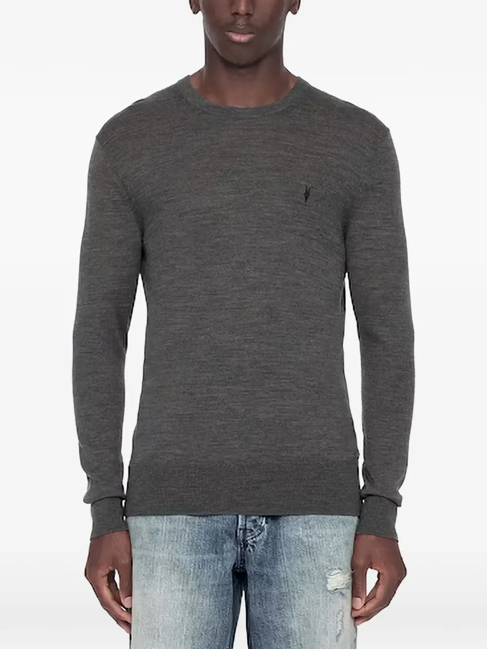 AllSaints Mode merino wool Ramskull jumper - Grigio