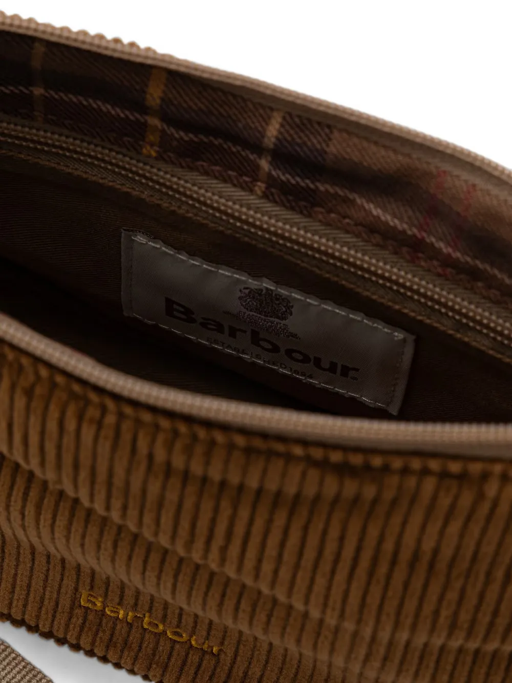 Barbour Ribfluwelen crossbodytas Bruin