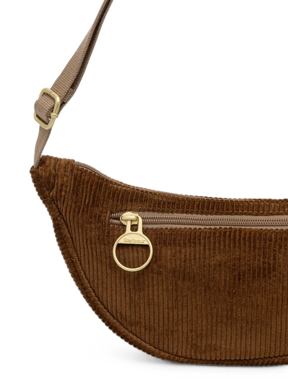 Barbour Ribfluwelen crossbodytas Bruin