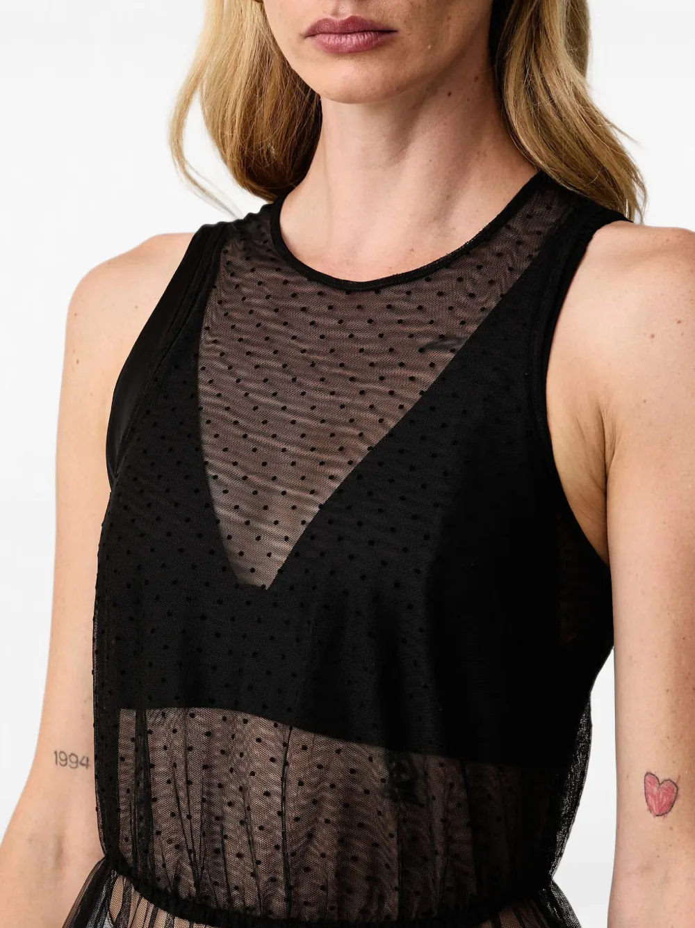 AllSaints Gelaagde jurk met stippen Zwart