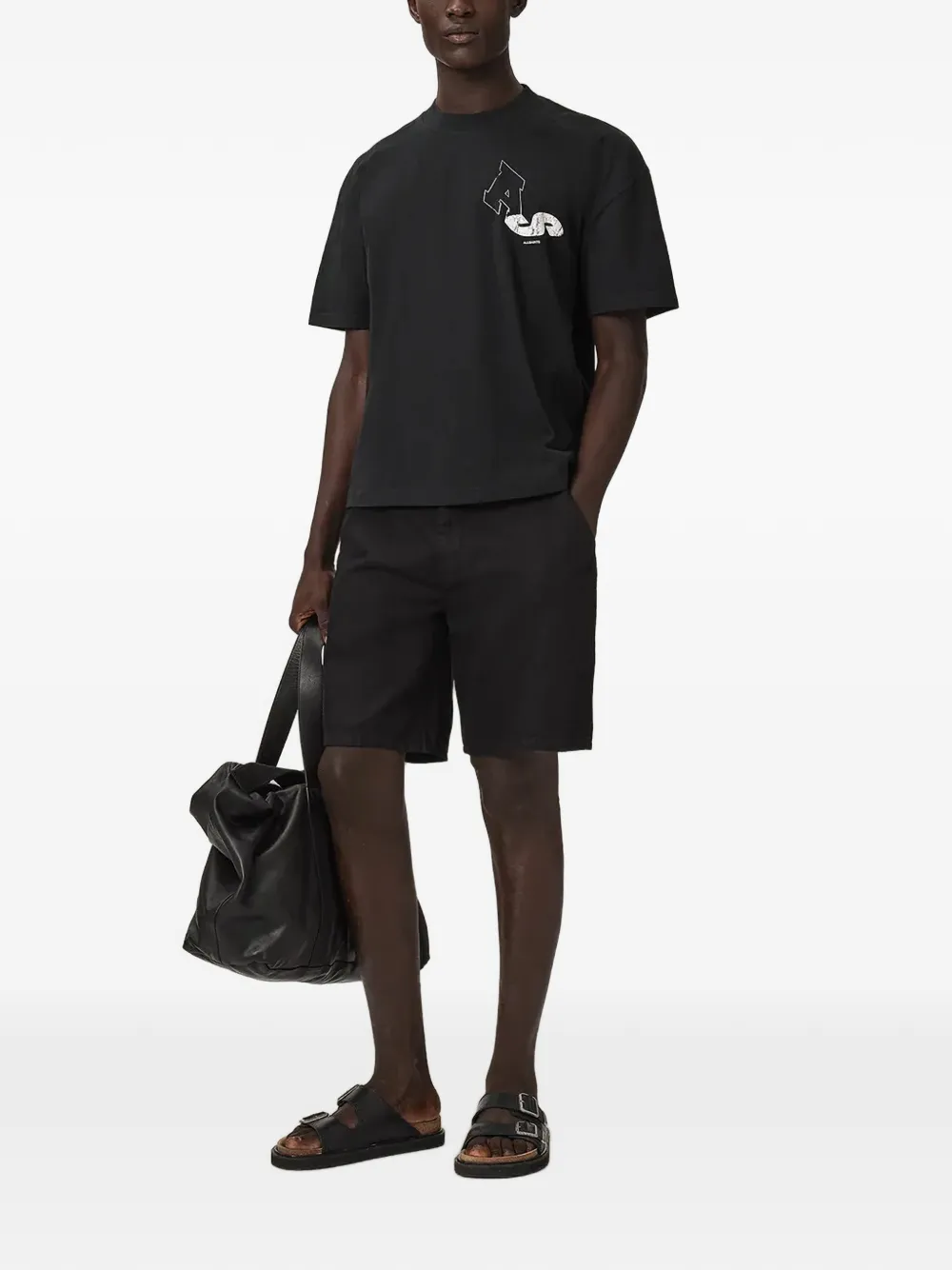 AllSaints Katoenen T-shirt met grafische print Zwart