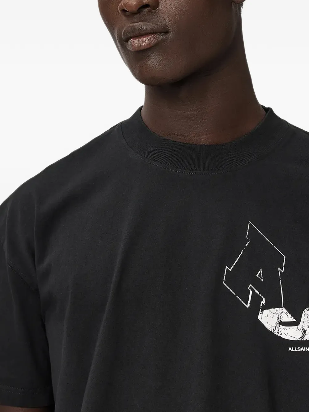 AllSaints Katoenen T-shirt met grafische print Zwart