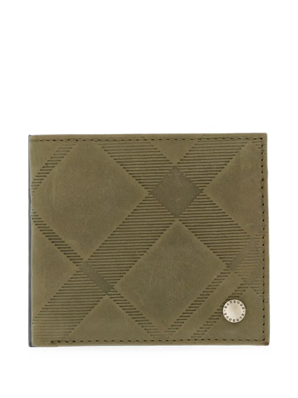Barbour Beith Tartan-embossed leather wallet - Verde