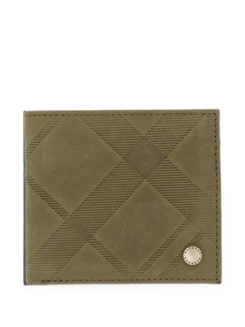 Barbour cartera Beith de piel a cuadros tartán en relieve