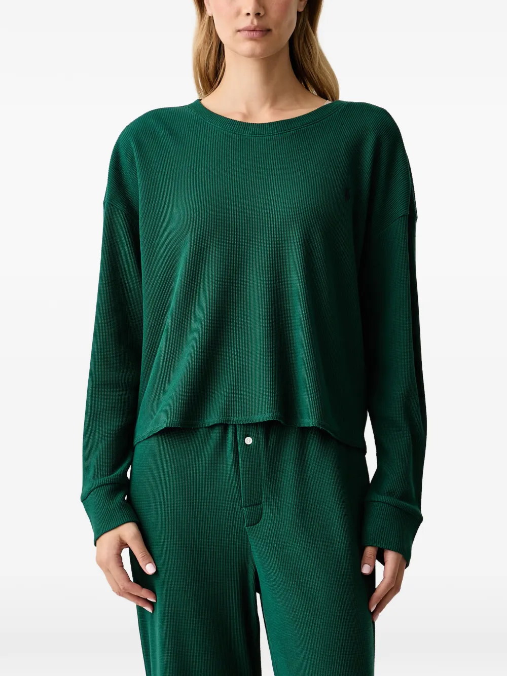 Polo Ralph Lauren Wafelgebreide pyjama met geborduurd logo Groen