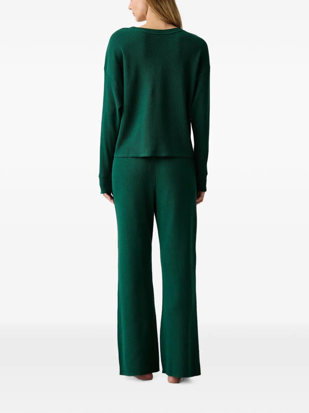 Polo Ralph Lauren Wafelgebreide pyjama met geborduurd logo Groen