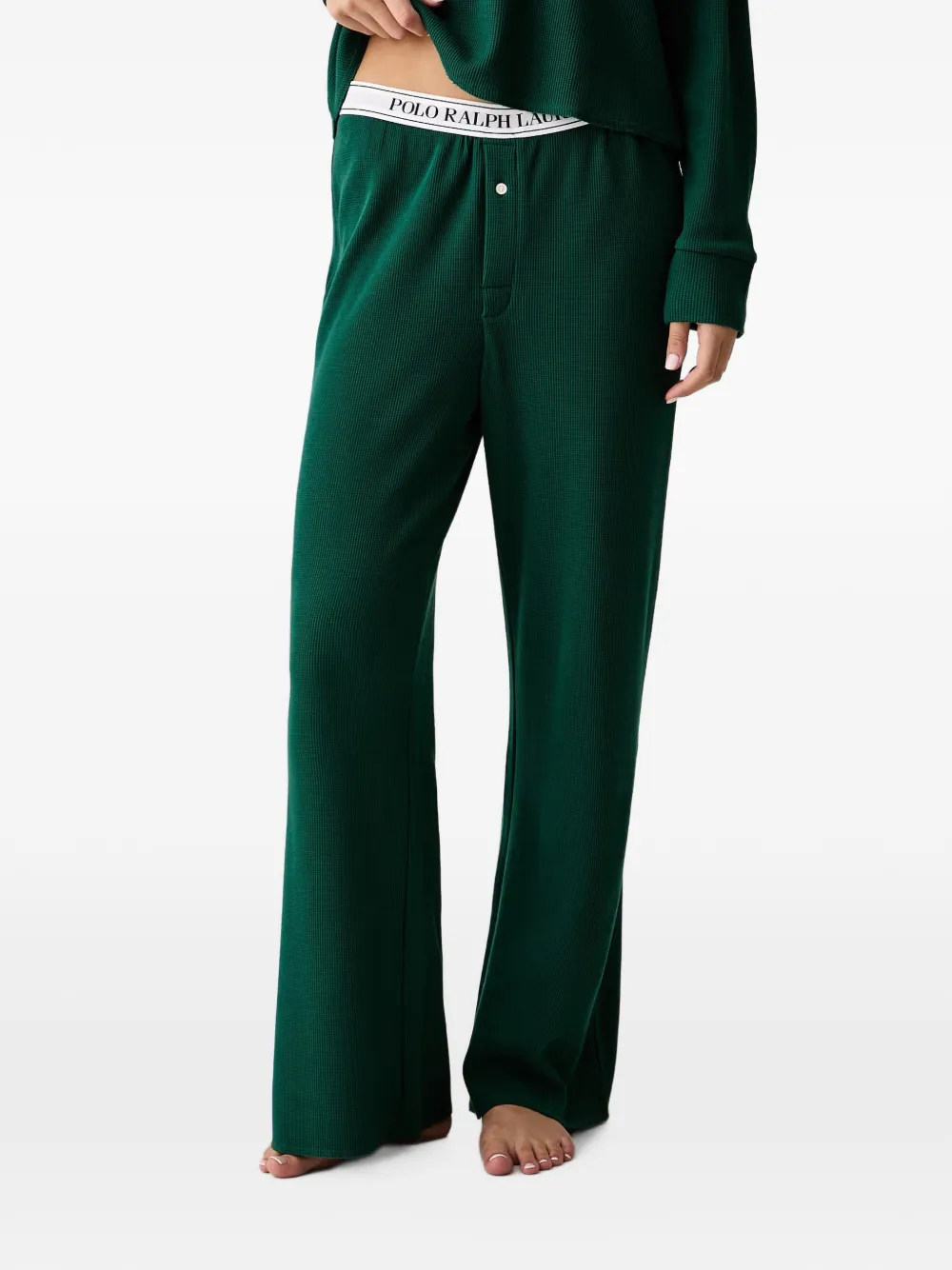 Polo Ralph Lauren Wafelgebreide pyjama met geborduurd logo Groen