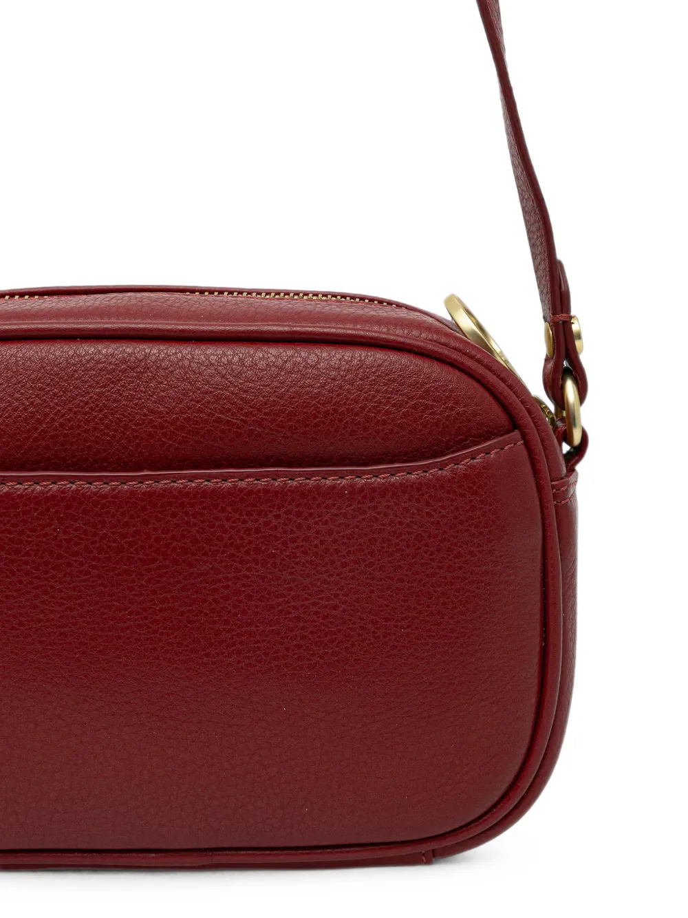 Barbour Daphne leren mini-schoudertas met textuur Rood