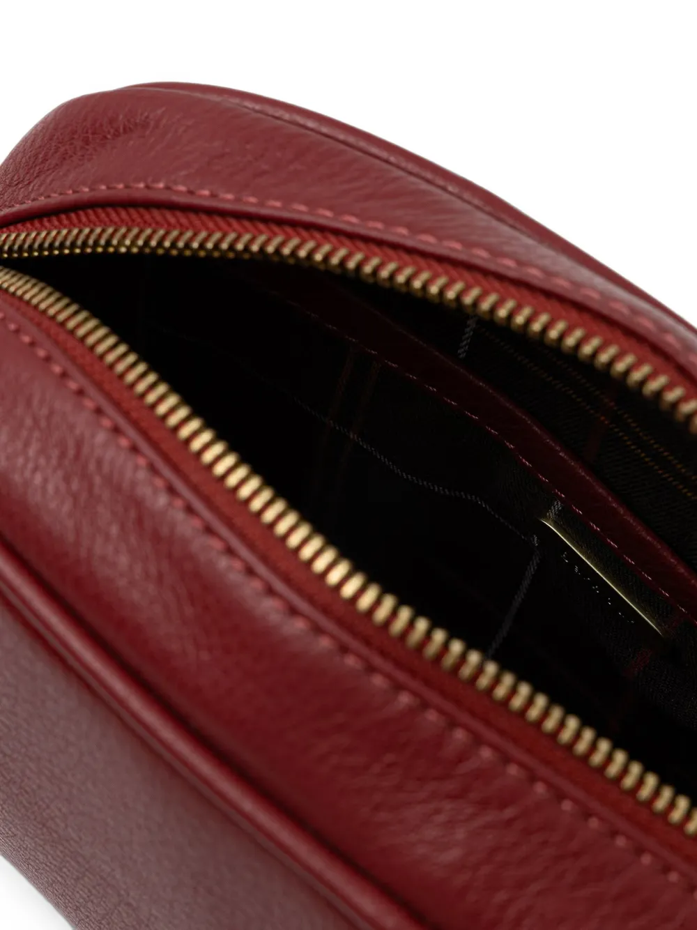 Barbour Daphne leren mini-schoudertas met textuur Rood
