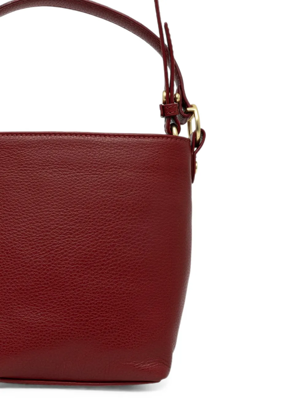 Barbour Cedar leren mini-buckettas met textuur Rood