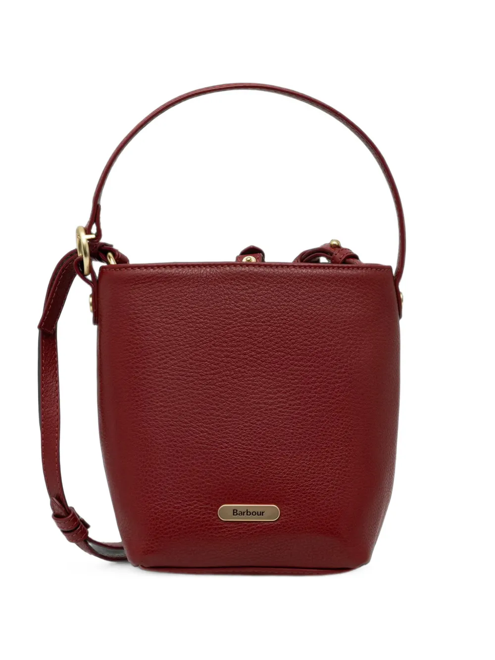 Barbour mini sac seau Cedar en cuir grainé - Rouge Barbour mini sac seau Cedar en cuir grainé - Rouge