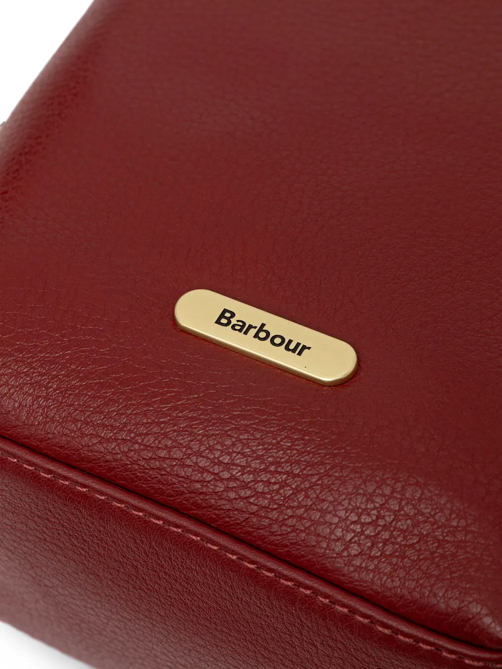 Barbour Cedar leren mini-buckettas met textuur Rood