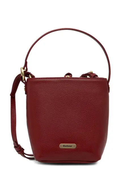 Barbour mini Cedar grained leather bucket bag