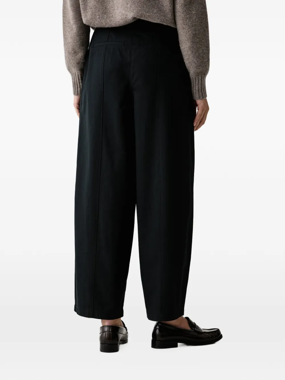Barbour Glynis geplooide jeans met wijde pijpen Zwart