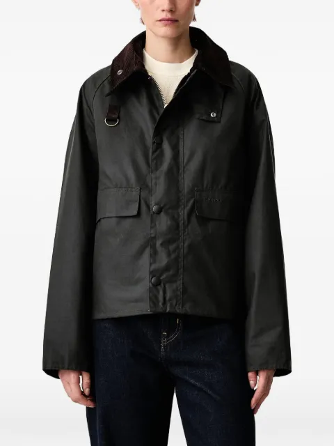 Barbour chamarra Spey encerada con cuello de pana