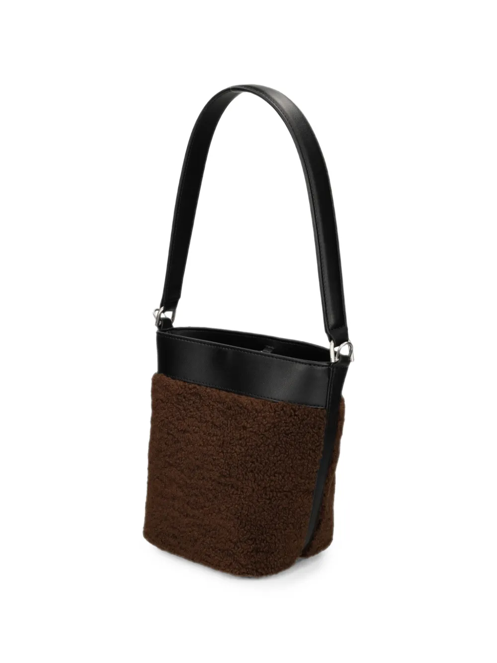 Lacoste Kleine Bliss bucket-tas met fleece-textuur en logoplakkaat Bruin