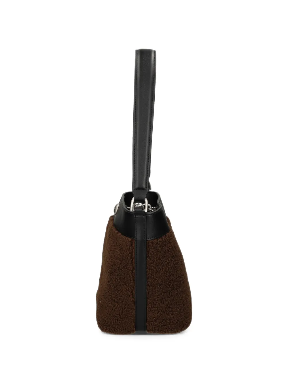 Lacoste Kleine Bliss bucket-tas met fleece-textuur en logoplakkaat Bruin