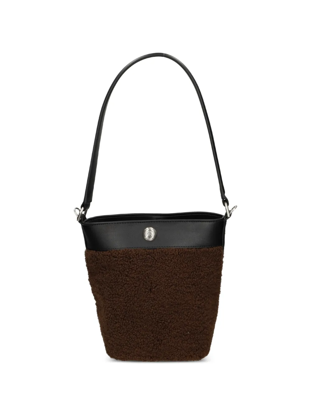 Lacoste petit sac seau Bliss à texture polaire et plaque logo - Marron