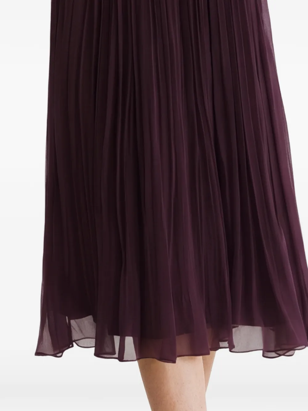 FRAMBOISE Canneline off-shoulder geplooide midi-jurk Paars