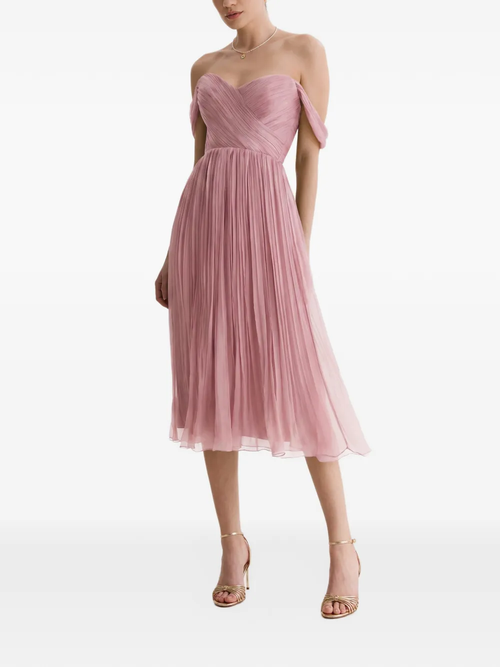 FRAMBOISE Off-shoulder jurk Roze