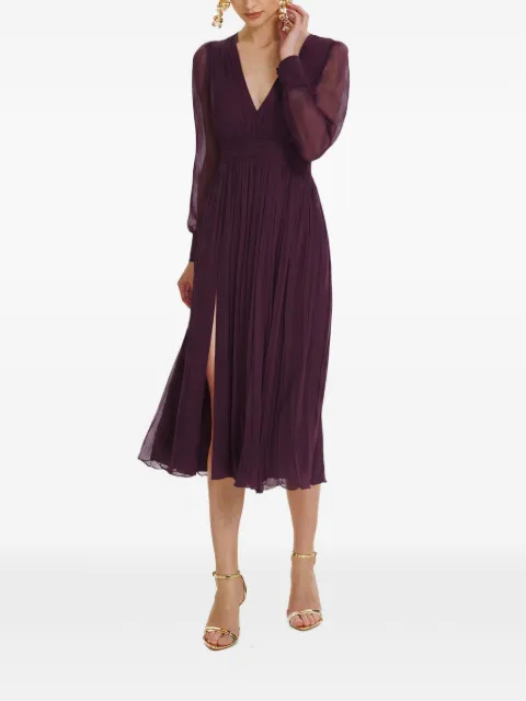 FRAMBOISE pleated midi dress