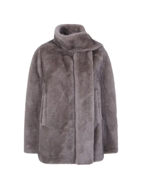 VALENTINI 1972 scarf-detail faux-fur coat