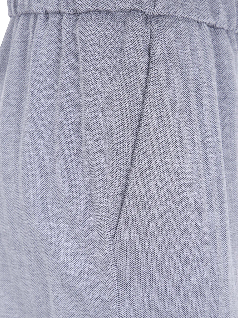 Via Masini 80 Broek met visgraatpatroon en omgeslagen pijpen Grijs