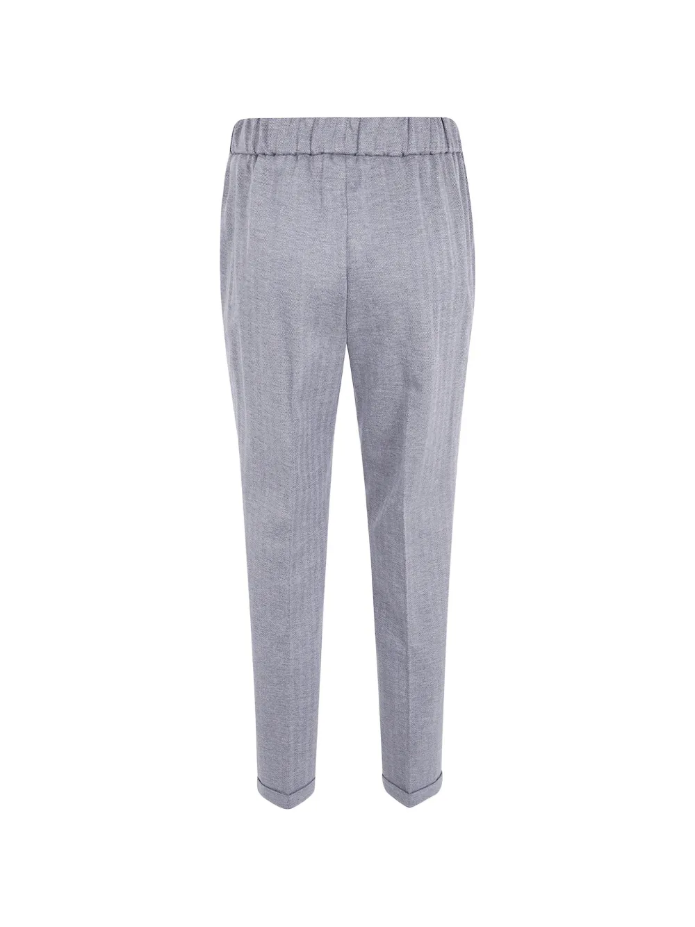 Via Masini 80 Broek met visgraatpatroon en omgeslagen pijpen Grijs