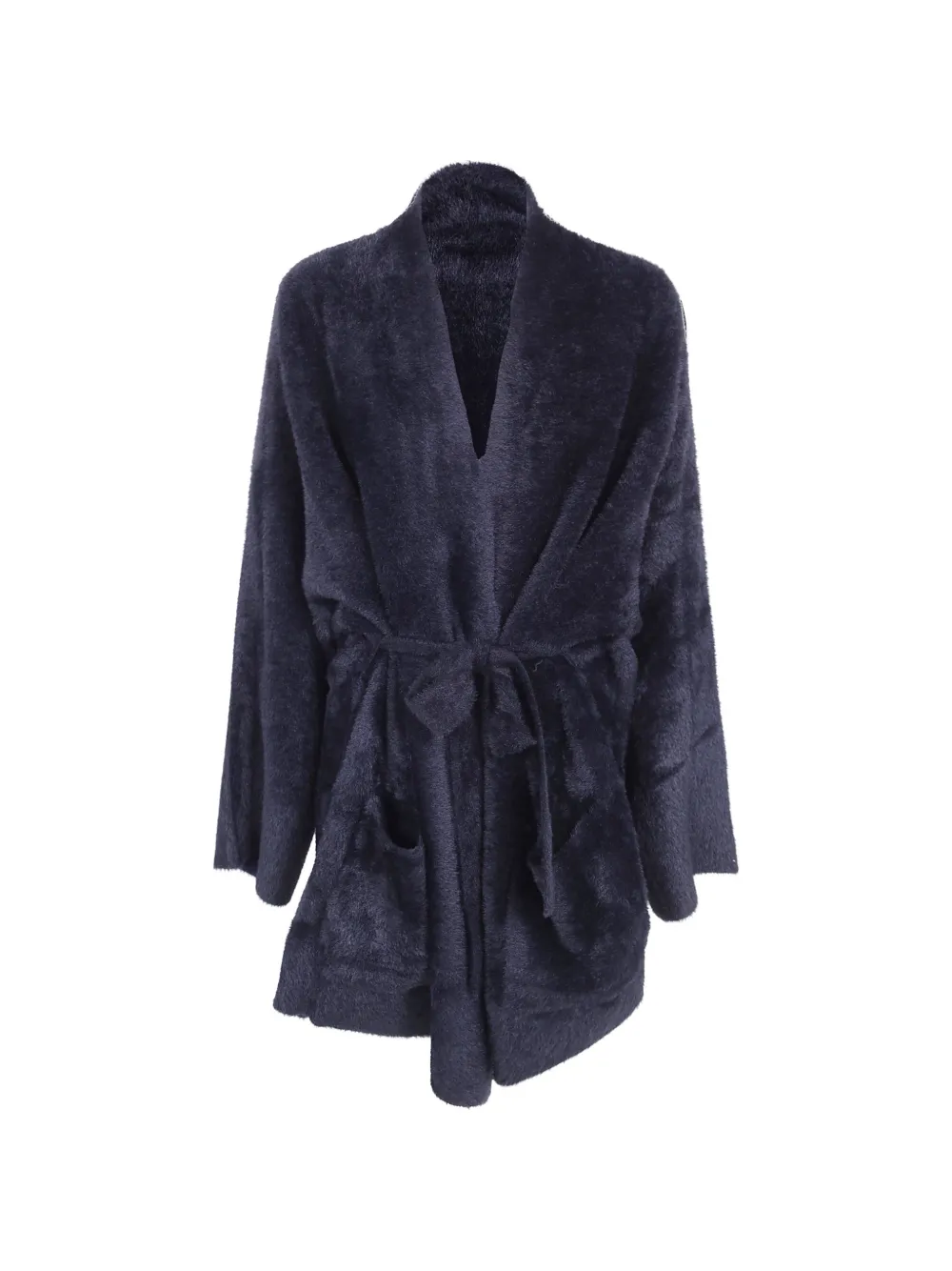 Emporio Armani belted faux-fur coat - Nero