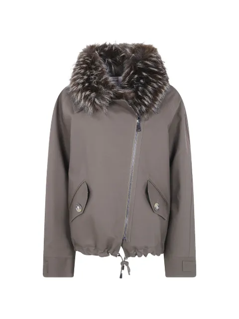 VALENTINI 1972 faux-fur trim zip-up jacket
