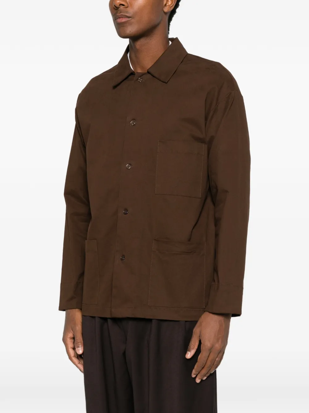 IMPERIAL Button-up shirtjack met opgestikte zak Bruin