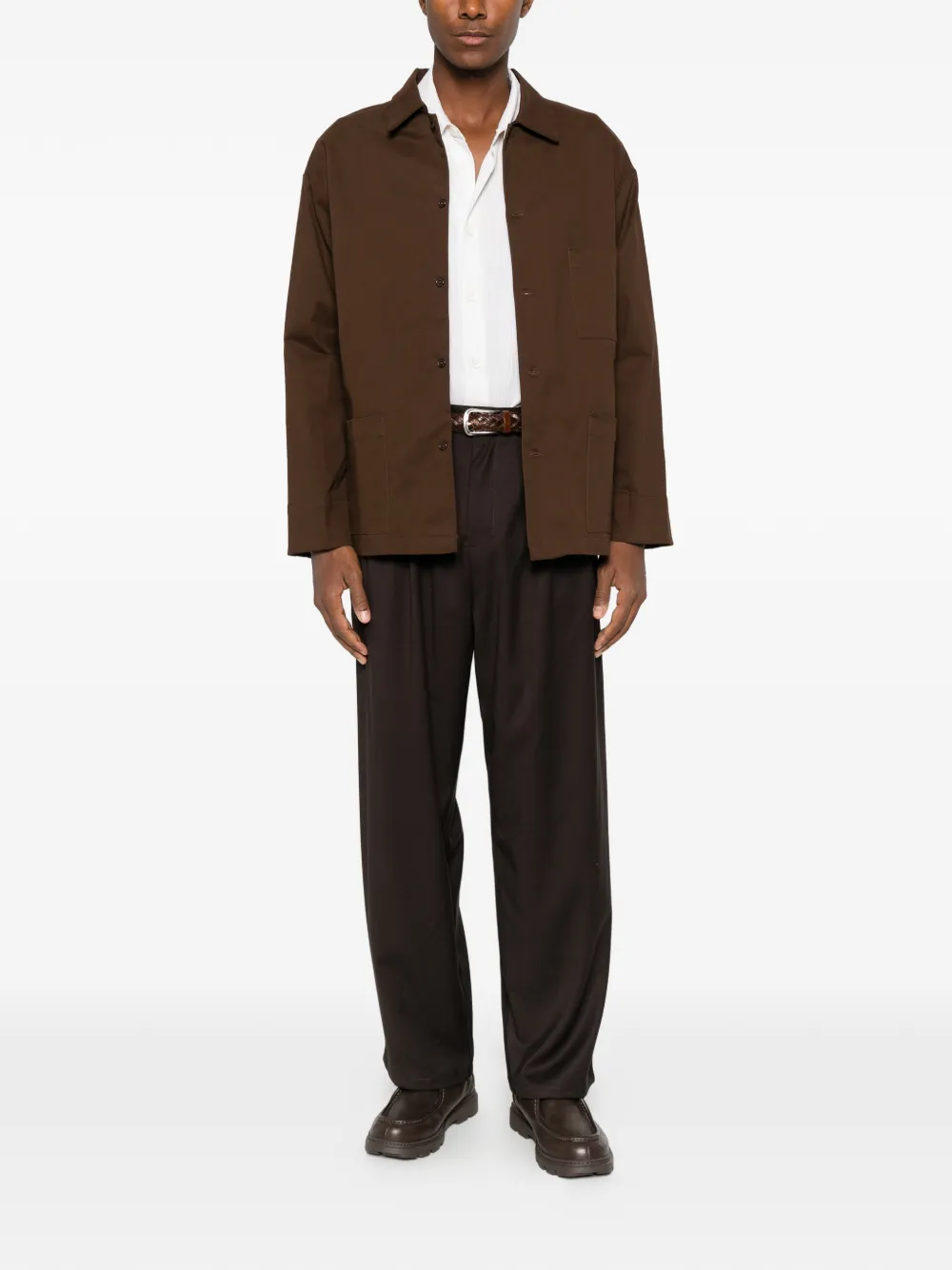 IMPERIAL Button-up shirtjack met opgestikte zak Bruin